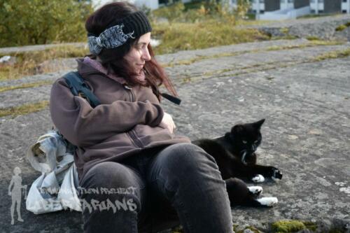 Chilling with a cat in Hafnarfjörður